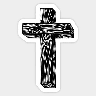 Wooden cross Sticker